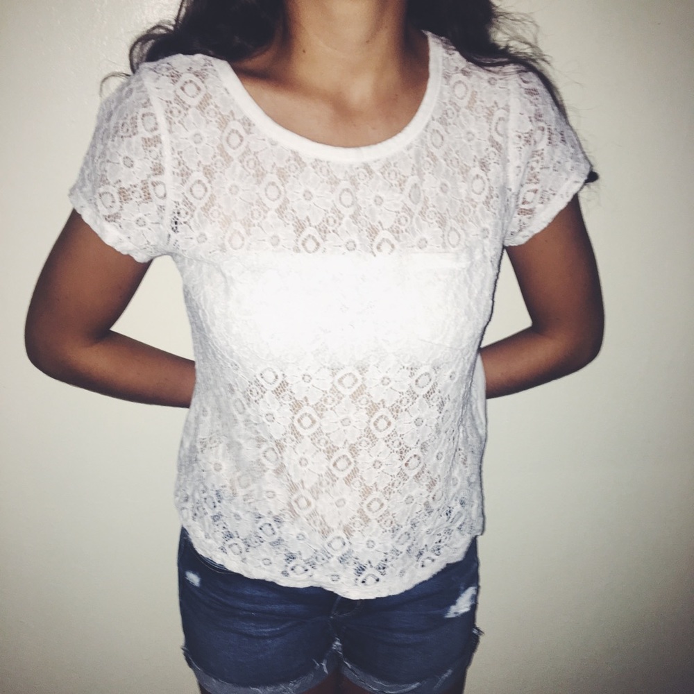Vintage White Lace Hollister Top